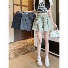 批发S-4XL 实拍 锦棉山本 设计感口袋工装裤女宽松阔腿<b class='q'>休闲</b>裤<b class='q'>短裤</b>