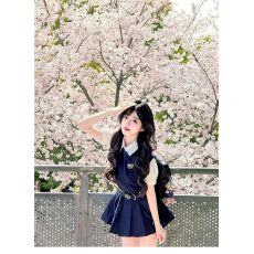 批发学院风背心<b class='q'>连衣裙</b>子女装夏季2026新款爆款小个子穿搭制服套装短裙