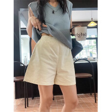 批发纯棉日系工装<b class='q'>短裤</b>女夏季薄款高腰百搭显瘦外穿a字阔腿裤休闲中裤