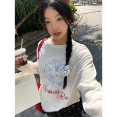 批发原版韩系慵懒白色长袖T恤夏季小众大码宽松防晒罩衫上衣外单爆款