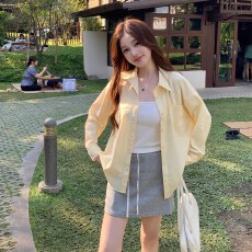 批发韩系高级感新款叠穿<b class='q'>格子</b><b class='q'>衬衫</b>女长袖防晒慵懒风外穿舒适百搭<b class='q'>衬衣</b>