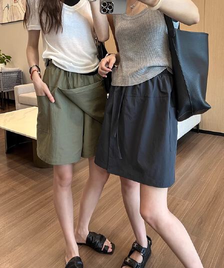 3 차원 허리 아메리칸 워크웨어 미니 스커트 여성 여름 새로운 속도 건조한 하이웨이스트 A라인 스커트 반신 치마바지 대외 무역 폭발