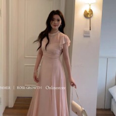 批发柔光恋<b class='q'>夏</b>2026原创韩系优雅温柔打揽显瘦气质<b class='q'>连衣裙</b>小个子