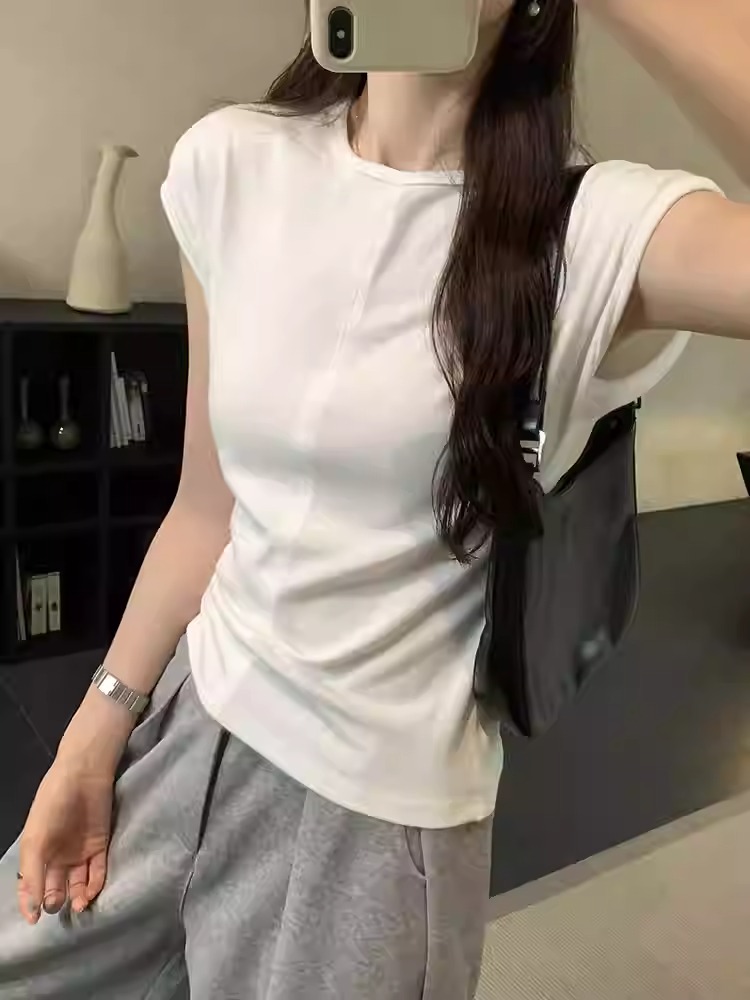 경관 그림 정가 40 순면 210 그램 92 면 8 암모니아 Lun 반팔 티셔츠 여성 디자인 센스 작은 대중