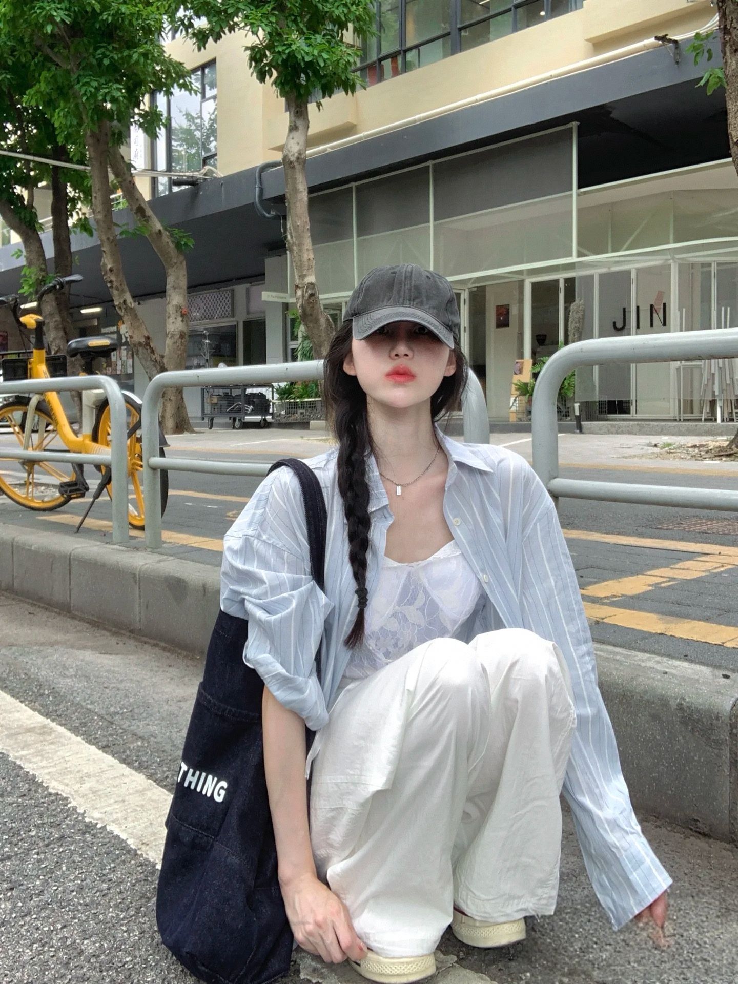 파란색 느긋한 바람 긴팔 여성 셔츠 봄 여름 루즈핏 vintage 자외선 차단 셔츠 고급 센스 아기 코끼리 자수