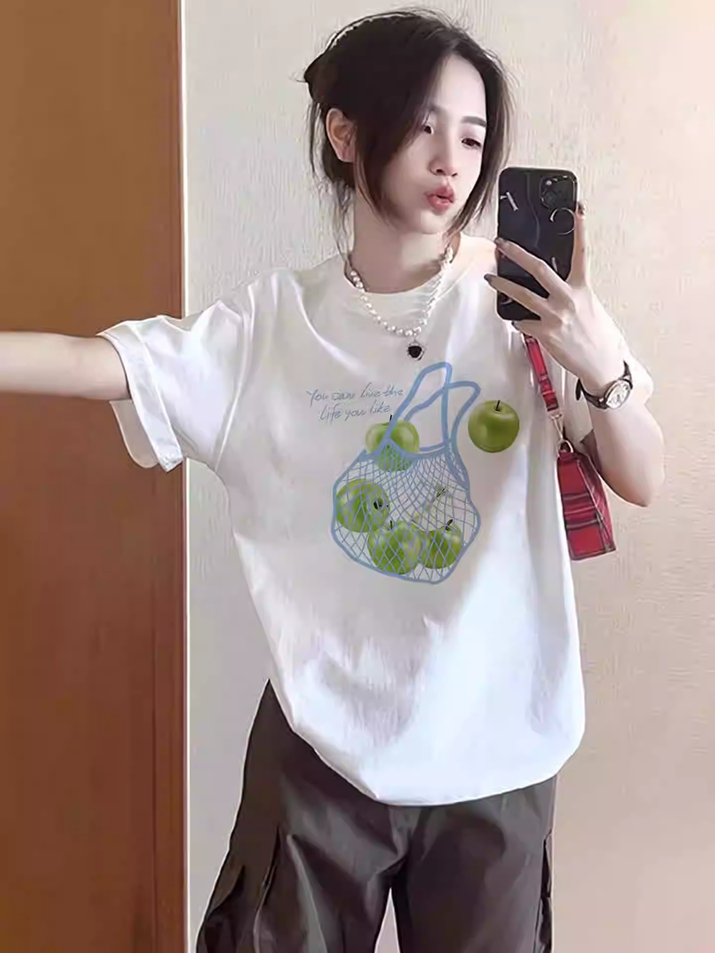 s ~까지 3xl 21 순면 210 그램 2026 년 봄 여름 드레스 반팔 티셔츠 여성 한국 스타일 프린트