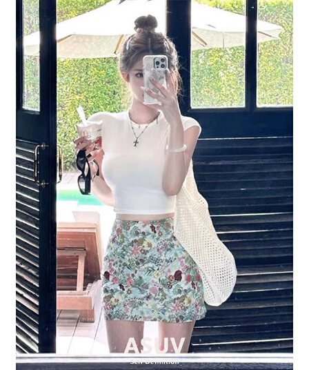 여름 도파민 착용 가져 가라. 전체 집합 작은 키 수 있습니다. 소금 수 있습니다. 달콤한 섹시함 핫걸 달콤함 순수한 욕망 바람 세트 치마