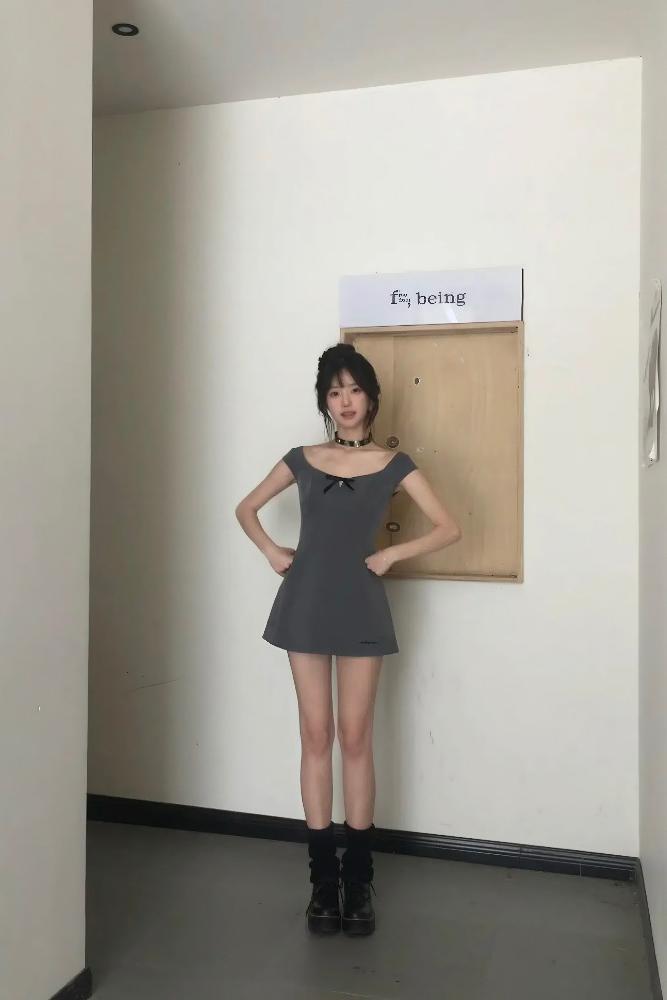 여름 프랑스식 순수한 욕망 바람 레이스 조각 나비 매듭 슬립 드레스 아이들 허리 수축 품격 디자인 센스 미니 스커트