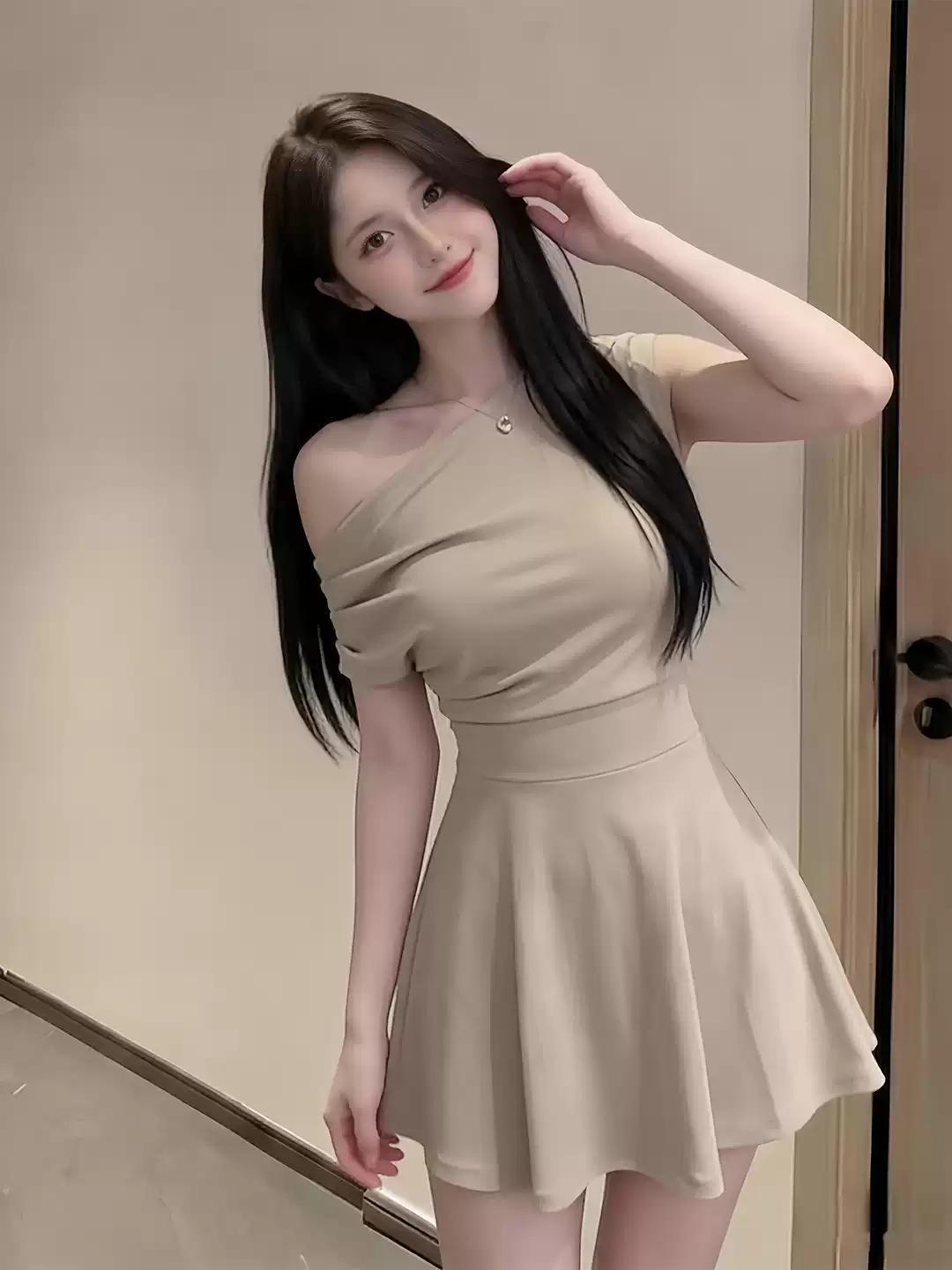빛 요리 한 로얄 자매 착용 가져 가라. 고급 센스 품격 허리 수축 슬림해 보이는 미니 스커트 고유 한 슈퍼 잘 생긴 ~ 중 드레스 2026 여름