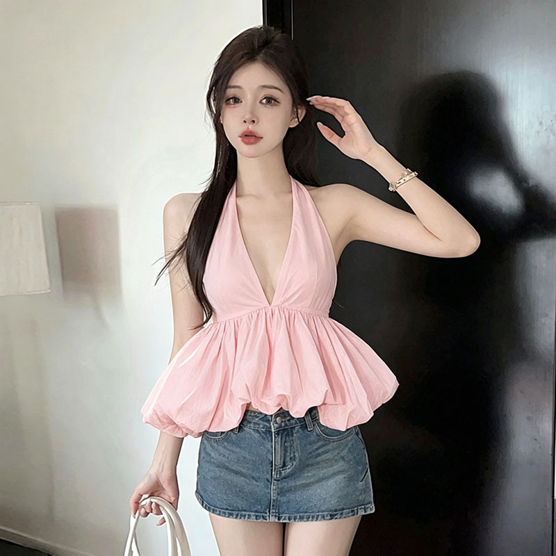한 부서 새로운 연령 감소 순수한 욕망 바람 핫걸 품격 행침 목 슬립 섹시함 허리 수축 꽃밭 조끼 여름