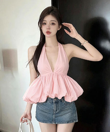 한 부서 새로운 연령 감소 순수한 욕망 바람 핫걸 품격 행침 목 슬립 섹시함 허리 수축 꽃밭 조끼 여름