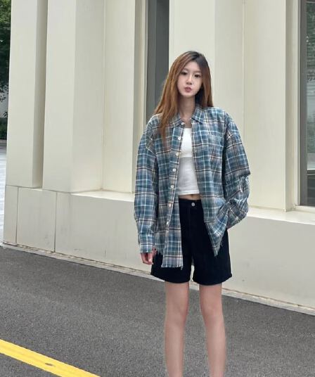 아메리칸 레트로 체크무늬 셔츠 파괴 cleanfit 루즈핏 다용도 체크무늬 셔츠 재킷 조수 브랜드