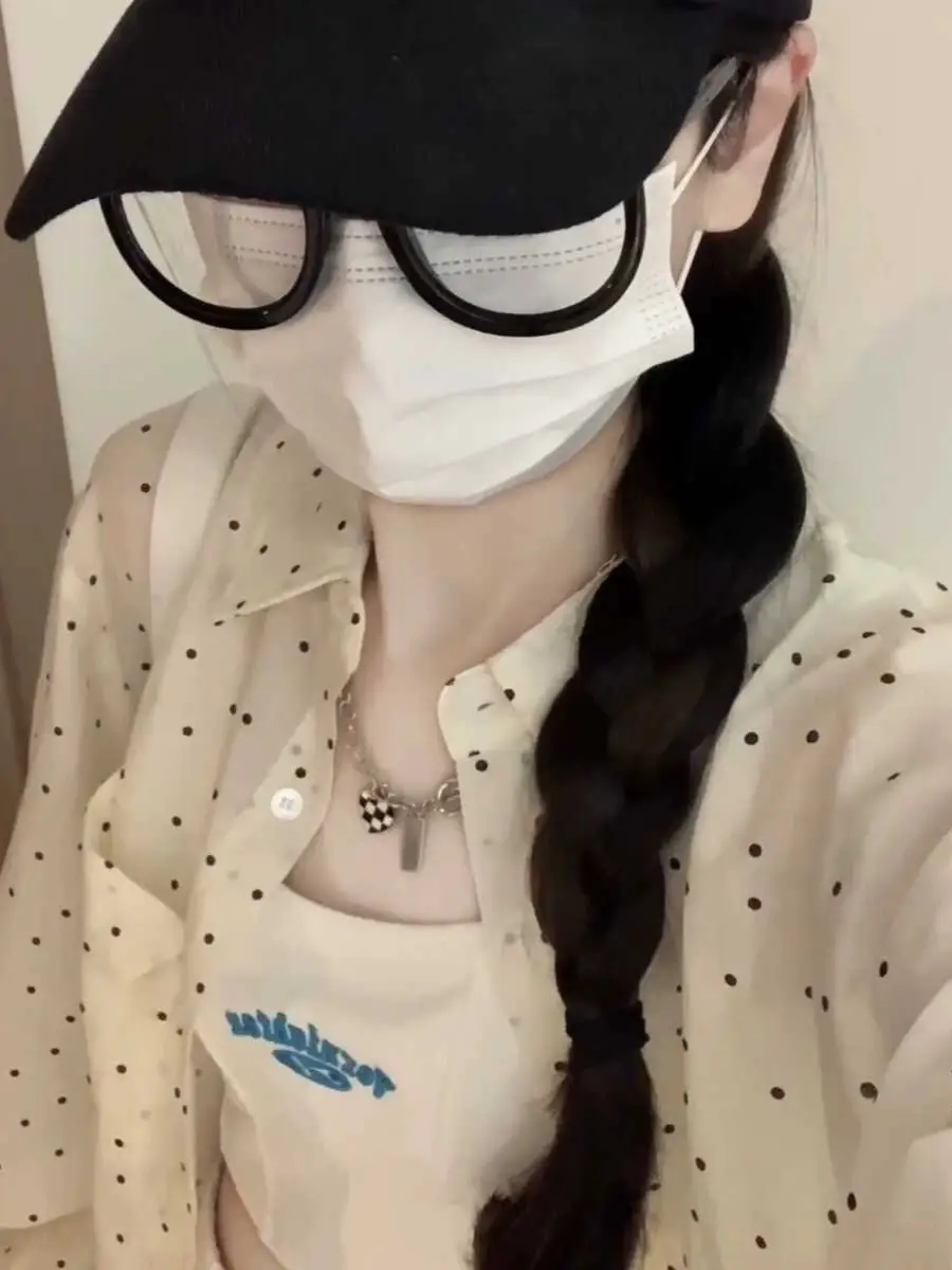 한국인기 도트 패턴 셔츠 상세 이미지 1