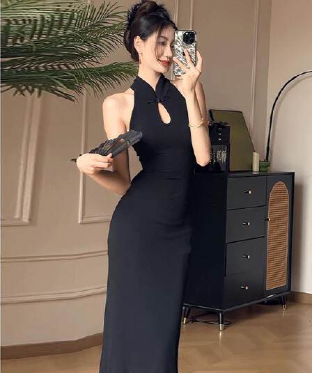 단계별 건강 연꽃 인어 꼬리 여성 드레스 2026 여름 새로운 몸매 가꾸기 타이트 스커트 개선 치파오 롱 스커트