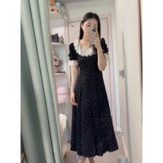 批发法式荷叶领碎花<b class='q'>连衣裙</b>女夏季<b class='q'>大码</b>胖mm赫本风气质显瘦茶歇女生长裙