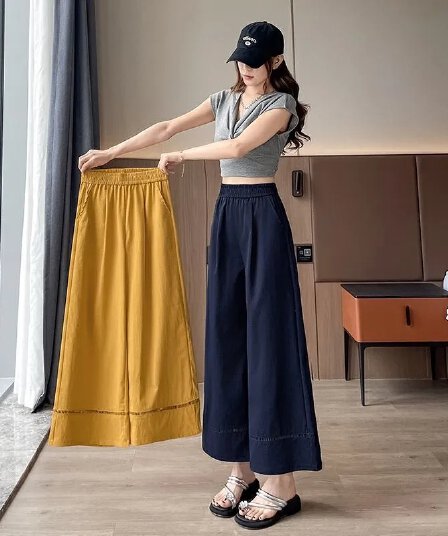 3 차원 허리 2026 새로운 9 포인트 와이드 레깅스 바지 여름 얇은 스타일 캐주얼 속도 건조한 좁은 에디션 야마모토 스트레이트 얇은 바지
