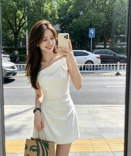 프랑스식 품격 순수한 욕망 고급 센스 비스듬한 어깨 천 금빛 바람 여성 드레스 허리 수축 슬림해 보이는 한 마디 미니 스커트 한국 대외 무역