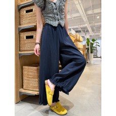批发立体内包边 <b class='q'>冰</b><b class='q'>丝</b>花苞灯笼裤女夏2026薄款气球花边阔腿九分裤子