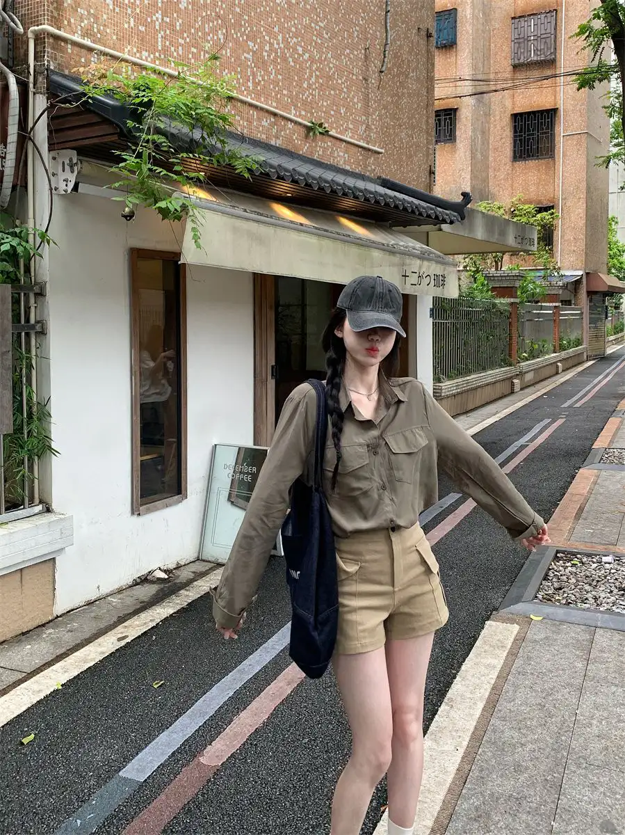 레트로 루즈핏 폴로 칼라 긴소매 가디건 상세 이미지 5