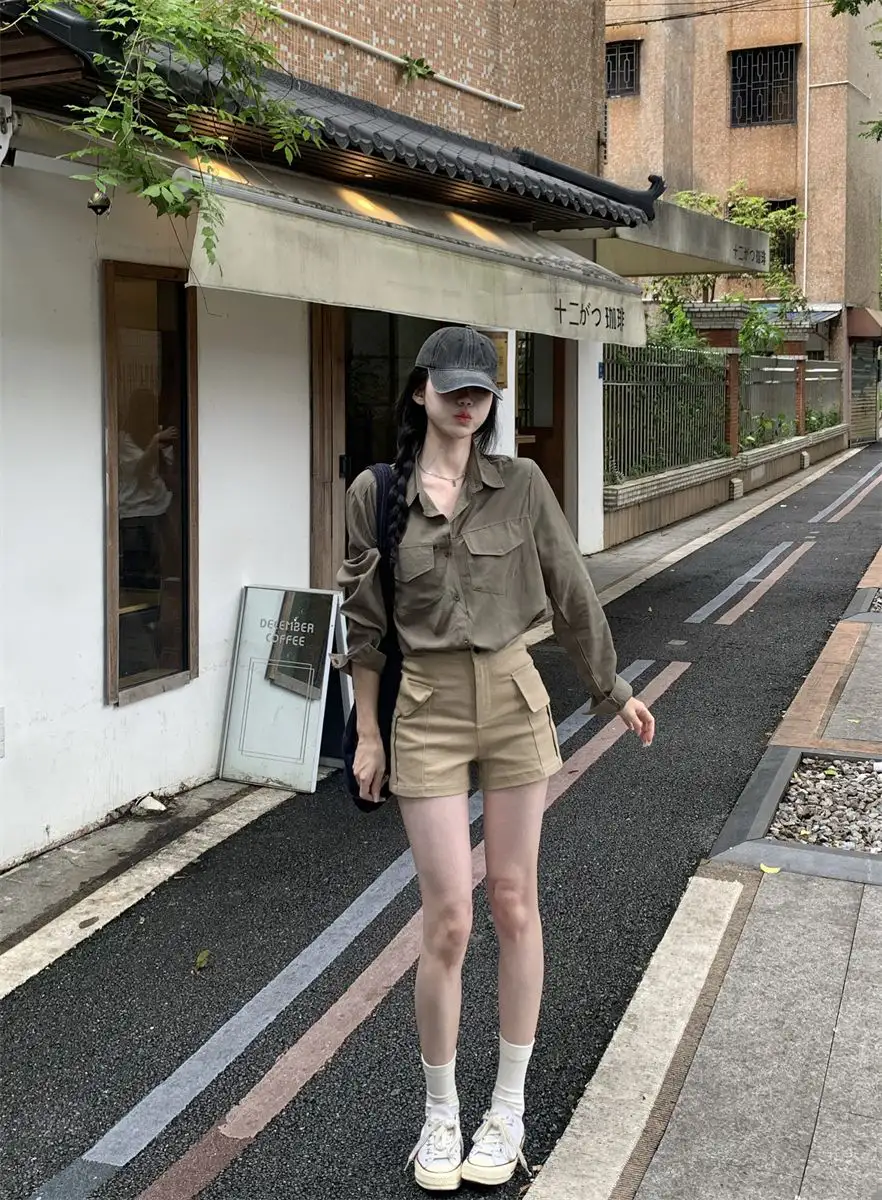 레트로 루즈핏 폴로 칼라 긴소매 가디건 상세 이미지 6