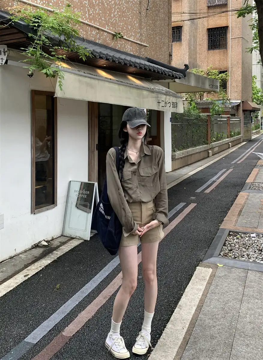 레트로 루즈핏 폴로 칼라 긴소매 가디건 상세 이미지 7