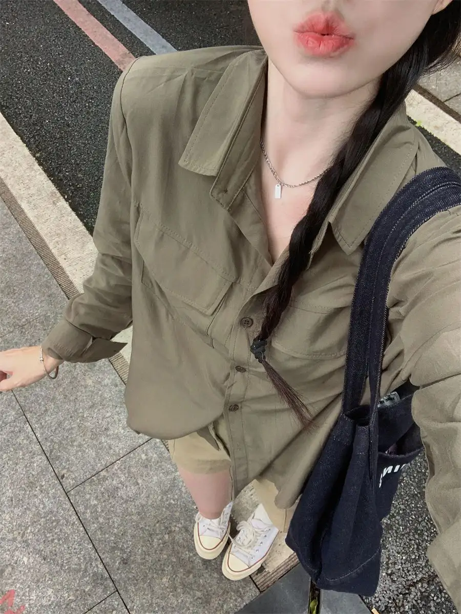 레트로 루즈핏 폴로 칼라 긴소매 가디건 상세 이미지 9