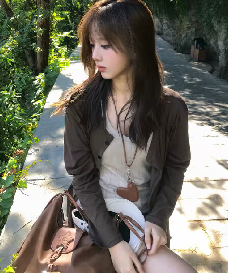 한 부서 착용 가져 가라. 긴팔 오픈 가디건 인사이드 가져 가라. 투피스 조끼 조기 가을 2026 새로운 느긋한 부드러운 얇은 스타일 재킷