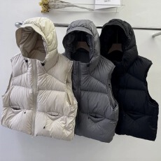 批发羽绒棉马甲女短款连帽新款2026韩宽松高级感小个子背心坎肩外套