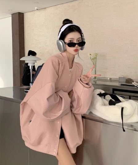 원본 것 아메리칸 야구 유니폼 재킷 맨위 여성 가을 겨울철 두꺼운 루즈핏 bf 캐주얼 작은 키 재킷