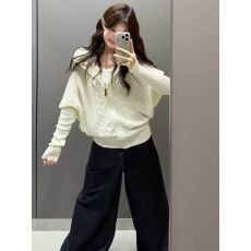 批发帽针织衫毛衣<b class='q'>女</b>士2026秋冬新款时尚百搭气质上衣设计感别致小衫
