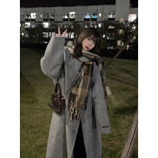 批发灰色毛呢外套女2026秋冬新款赫本风韩系爆款小个子高级感呢子大衣
