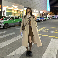 批发2026秋冬季新款杏色毛呢外套女赫本风呢子大衣小个子韩系冬天加厚