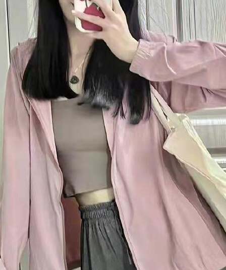 높은 품질 나일론 원단 2026 가을 통기성 후드 지퍼 캐주얼 자외선 차단 의류 한국 대외 무역 국경 간 폭발