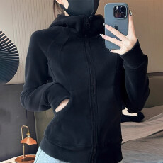 批发2026秋季新款加厚德绒卫衣<b class='q'>外套女</b>春秋款抓绒衣内胆加绒加厚修身