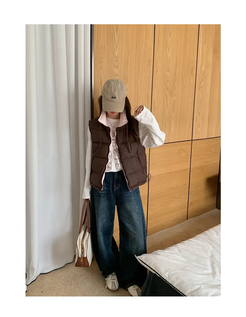스탠드 칼라 지퍼 양면 베스트 (6color) 상세 이미지 40