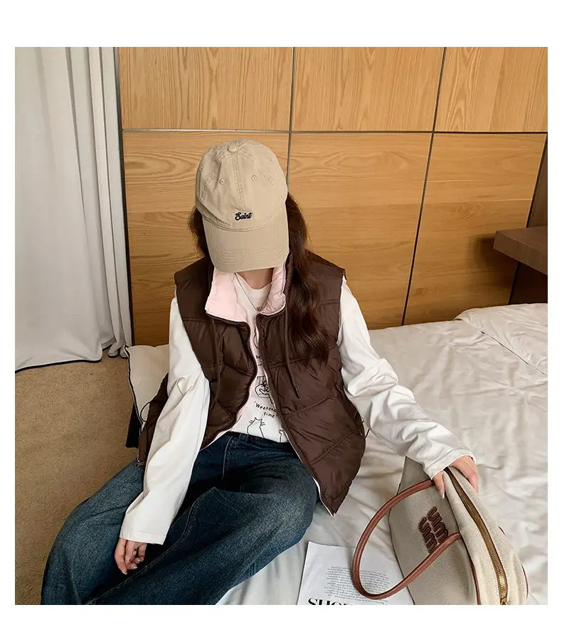 스탠드 칼라 지퍼 양면 베스트 (6color) 상세 이미지 41