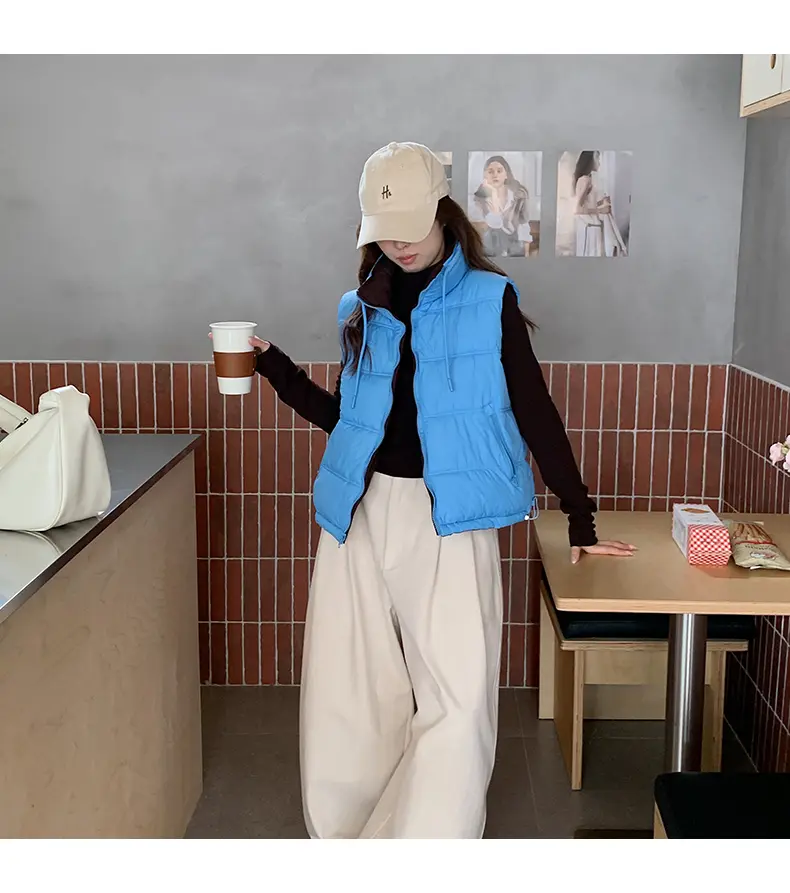 스탠드 칼라 지퍼 양면 베스트 (6color) 상세 이미지 48