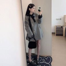 批发美式复古深蓝色高腰垂感小众牛仔裤女<b class='q'>夏</b>季百搭直筒阔腿拖地长裤子