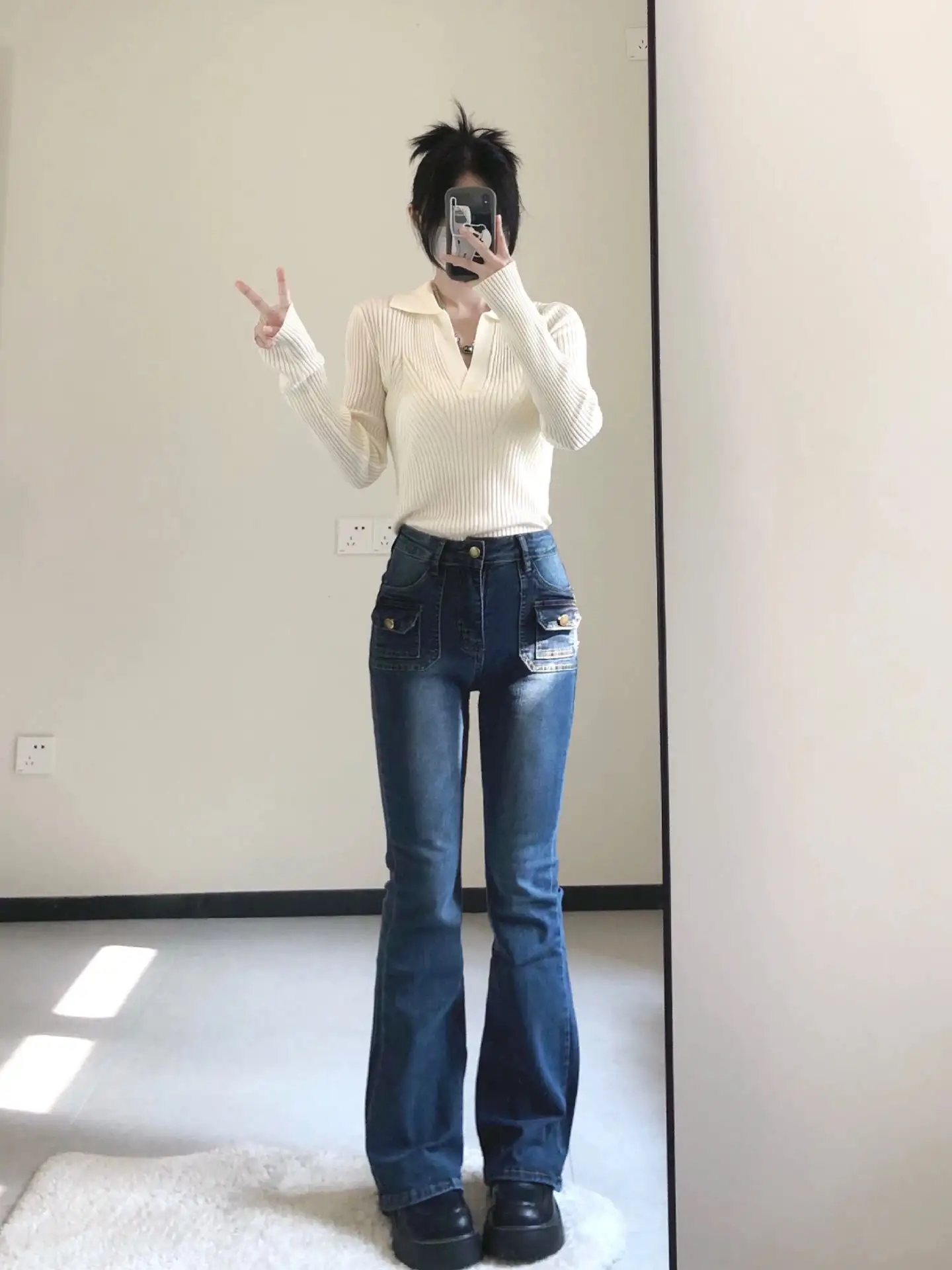 폴로넥 긴소매 니트 상세 이미지 9