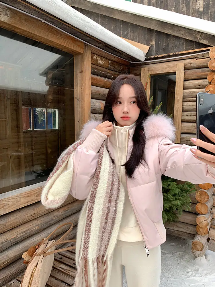 퍼 칼라 후드 면 패딩 (4color) 상세 이미지 13