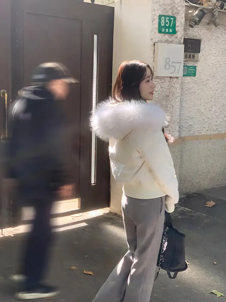 퍼 칼라 후드 면 패딩 (4color) 상세 이미지 16