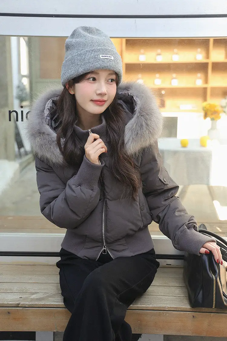 퍼 칼라 후드 면 패딩 (4color) 상세 이미지 28