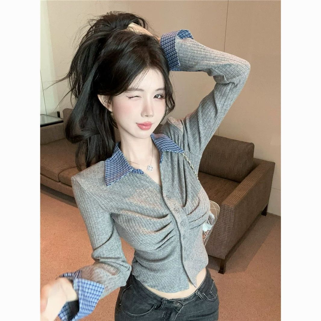 BY36586# 褶皱衬衫修身内搭打底衫上衣  服裝批發女裝批發服飾貨源