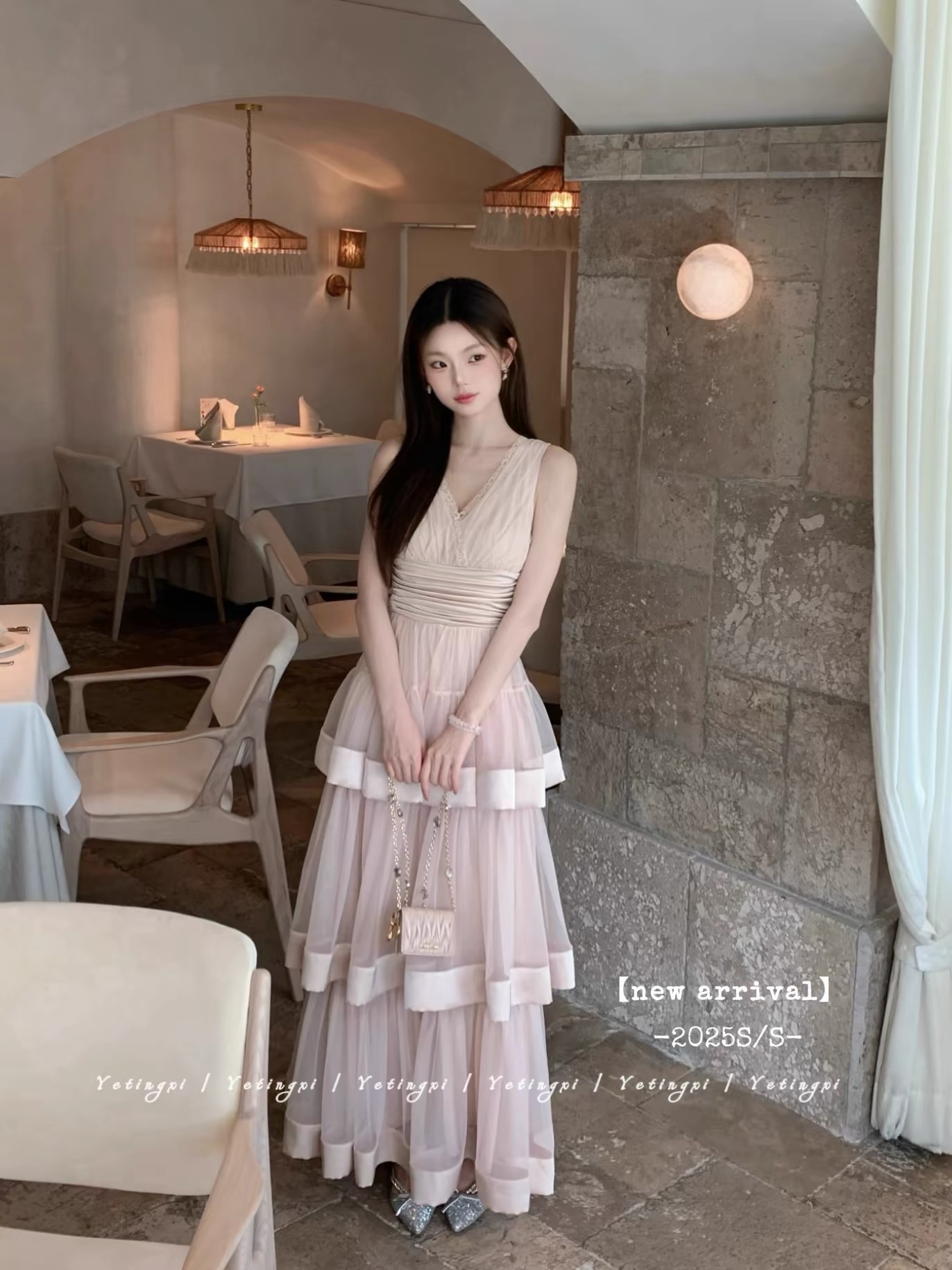 yetingxi 초기 세대 천 골드 무거운 작업 특대 사이즈 진자 한 부서 하이웨이스트 고대 조기 케이크 망사 새틴 패치워크 롱 스커트