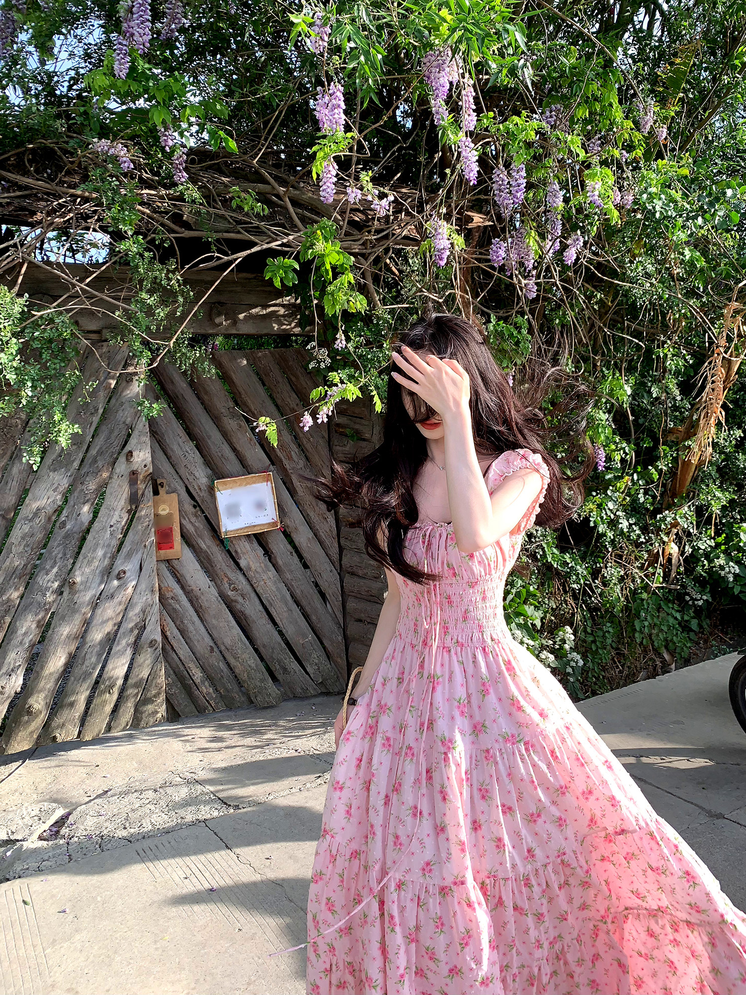 4 15 pm20 신제품 켜기 새로운 하나 달콤한 복숭아 yikett 슬립 꽃무늬 드레스