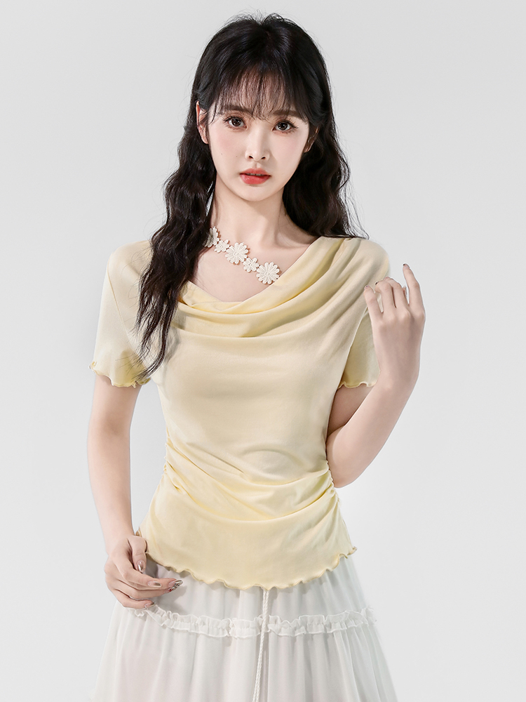 실사 2026 여름 아름다운 작은 대중 디자인 센스 꽃 홀로우 아웃 티셔츠 여성 프랑스식 고급 센스 품격 맨위