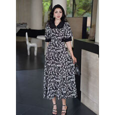 批发法式复古V领碎花连衣裙女2026年夏季新款时尚小众设计感气质裙子