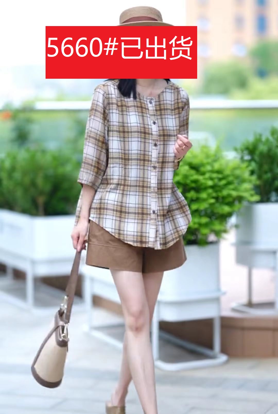 레트로 컬러 짜임 체크무늬 면 소재 여성 셔츠 문예 체크무늬 셔츠 품격