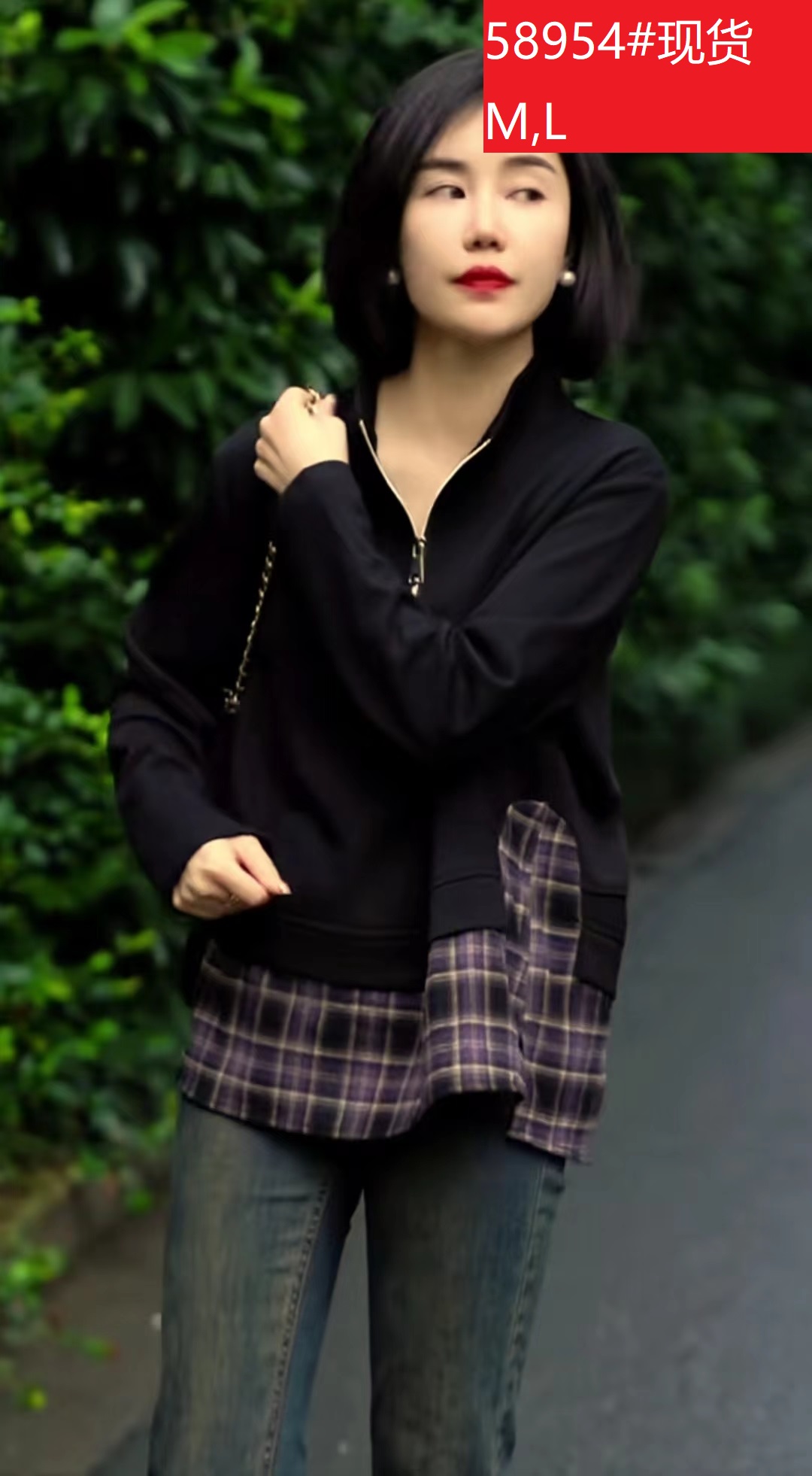 새로운 루즈핏 슬림해 보이는 다용도 캐주얼 문예 항구 바람 레트로 체크무늬 긴팔 여성 셔츠