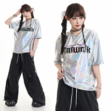 批发美式<b class='q'>嘻哈</b>hiphop男女夏季高街跳舞阔腿拖地裤子跳舞运动裤套装